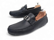 CHAUSSURES DIOR ODEON MOCASSINS 3LO114YJK96940 40 CUIR NOIR LOAFERS SHOES 720€