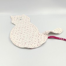 Doudou plat chat blanc rose coeurs DPAM - 29764