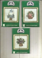 KIT BRODERIE DMC - ENSEMBLE FLEURS  POINTS COMPTES + EXPLICATION + FOURNITURES