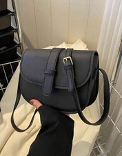 Sac Noir A Bandoulière A Rabat Femme Simili Cuir Vintage Ajustable