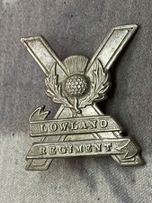 Original WW1/WW2 Armée Britannique - Écossais Lowland Regiment Cap Badge