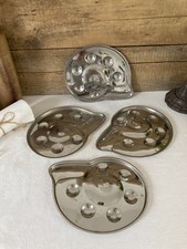 1025⚜️ Service Pour Escargot Quatre Assiettes Plat à Escargot 6 Trous en Inox