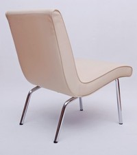 2X Fauteuils De Salon Vostra Classic Edition J. Risom Walter Knoll Cuir Crème