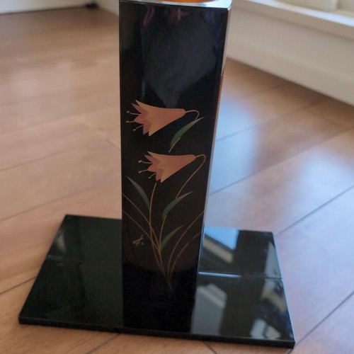 Vase carré noir laqué - , aizu