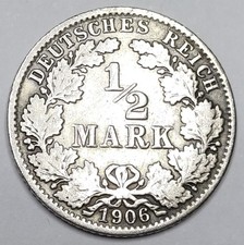Monnaie Argent, 1/2 Mark 1906