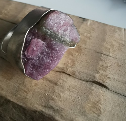 Bague tourmaline rose argent - rose,