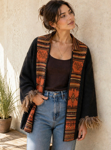Rare gilet long boho chic - boho,