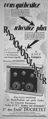 Publicité 1927 ducretet - publicitÉ,