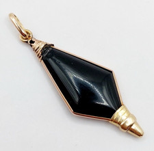 Pendentif antique or rose 18k plaque onyx (circa 1910) art deco