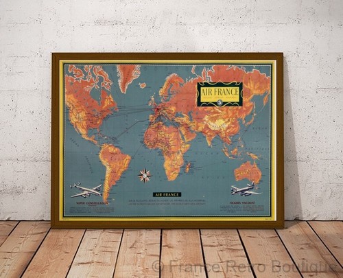 Poster affiche air france - air,