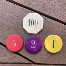 TRÈS ANCIENS JETONS DE MISE POUR JEU DE CARTES - POKER CASINO