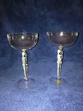 Dell Wlliams Cero Mouth Blown Champagne/Wine Glasses Set of 2 New In Box Rare