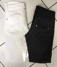 LOT FEMME 2  PANTALONS ZARA TAILLE FR 38 SKINNY BLANC CHINO SATIN