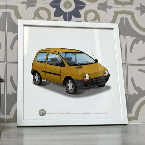 Poster twingo jaune paille - poster,