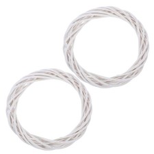  Couronne en rotin blanc 2 pièces : cadre de couronne de 22 cm pour tentures
