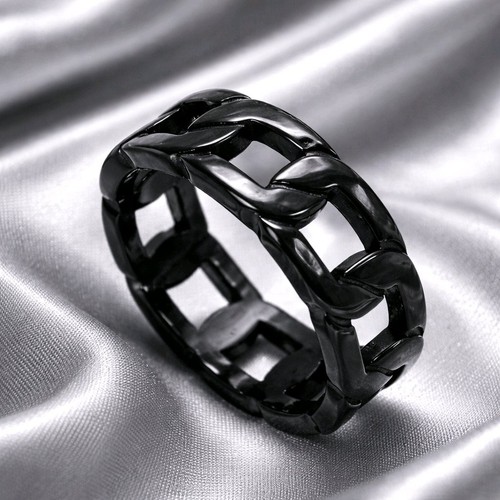 Bague acier inoxydable noir - bague,