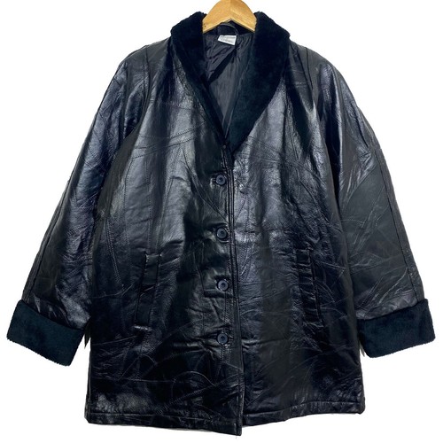 Veste cuir noir vintage - veste,