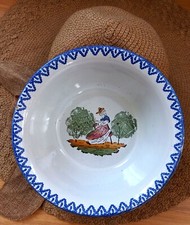 SALADIER St CLÉMENT n°4 -1940-50- LA JEUNE FILLE ASSISE QUI TRICOTE PEINT MAIN