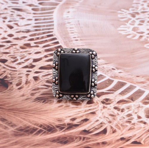 Bague artisanale onyx noir - artisanale,