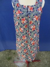 Blouse de travail N°2 en coton fleurs bleu vert rouge  vintage