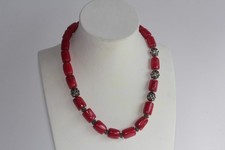 Collier Corail rouge et argent