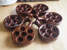 6 Poêlons Plats Escargots DLG EMILE HENRY France 6 trous Excellent état. TBE