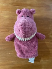 doudou peluche marionnette Hippopotame Rose Bouche Rouge dents JELLYCAT