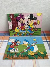 2 Anciens Puzzle Enfant 20 Pièces Bois Disney Michel Donald Collection