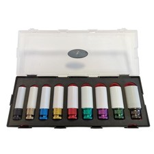 COFFRET DE 9 DOUILLES A CHOC 1/2 POUR JANTES ALUMINIUM