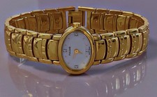 Belle montre femme PULSAR intérieur diamant montre bracelet plaqué or gourmette