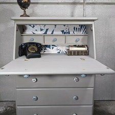 secrétaire bureau bois massif relooké par Imago-concet