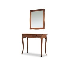 Console avec Miroir Noyer Sombre Art Pauvre Classique Cabinet Cadre