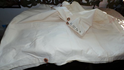 Bandes blanches tissu - blanches, en