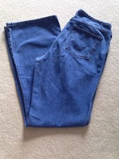 Vintage Calvin Klein No Waist Band Jeans Size 9 Boot Leg, Double Stone Wash VGC