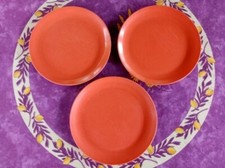 3 Assiettes Plates Orange en