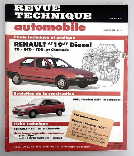 Rta renault diesel td - renault, "19"
