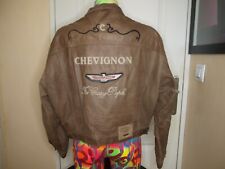 BLOUSON COURT VINTAGE EN CUIR MARRON CHEVIGNON TAILLE XL