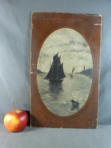 Marine huile sur toile - marine:,