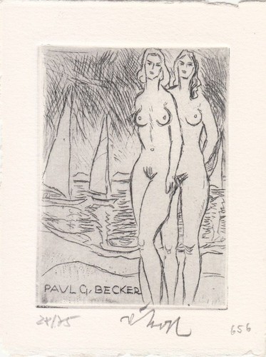 Exlibris livre art - livre, radierung