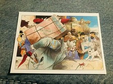CARTE POSTALE 15X10 TINTIN HOMMAGE A HERGE DE SOMON TBE BILAL TARDI CHALAND