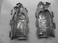 antique mould Santa Claus chocolate St Nicholas candy mold tin french vintage c