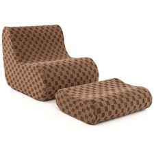 Chaise Pouf avec Ottoman avec Éponge à Haute Élasticité Fond Antidérapant & Hou