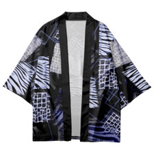 Hommes Kimono Desseré Manteau Japonais Veste Yukata Haori Rétro Gilet Extérieur