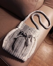 sac crochet fait main gris