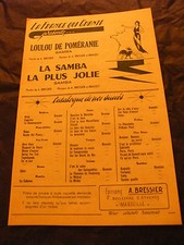 "Partition Loulou de Poméranie La Samba la plus jolie Bressier Brassey"