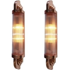 Appliques murales victoriennes marine cuivre tige verre fonte luminaire lot de 2