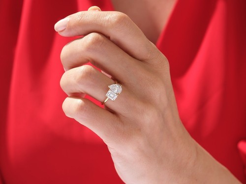 Moissanite fiançailles bague - fiançailles,