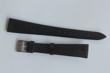Bracelet montre Wittnauer 15 mm lézard noir + boucle vintage (61086)