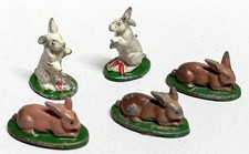 QUIRALU FIGURINE LA FERME ANIMAUX 05 LAPINS  Aluminium peint