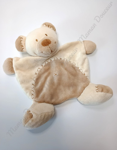Doudou plat arrondi - doudou, beige